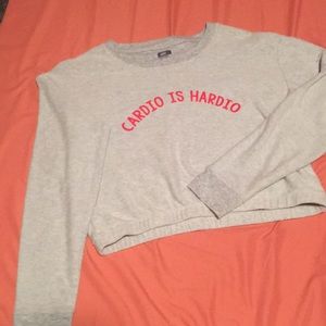 “Cardio is hardio” cropped sweatshirt